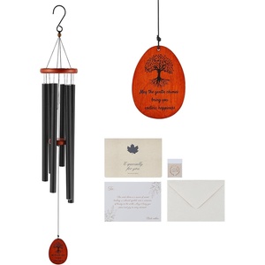 VEVOR 60″ Deep Tone Wind Chimes – Large 6-Tube Memorial Wind Chimes, Hand-Tuned Aluminum Tubes, Black Outdoor Decor for Patio, Porch, Garden, for Anniversaries, Sympathy & Birthdays(Black)