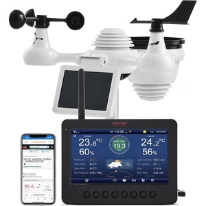 VEVOR 7-in-1 Wi-Fi Weather Station, 7.5-Inch VA Display, Solar Powered Wireless Outdoor Sensor, Home Weather Station Indoor Outdoor, for Temperature, Humidity, Wind Speed/Direction, Rainfall, No APP(7.0″TFT WiFi Weather Station)