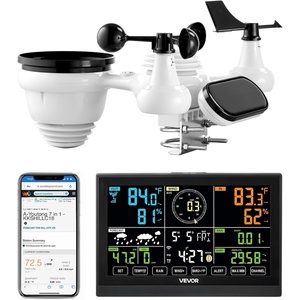 VEVOR 7-in-1 Wi-Fi Weather Station, 7.5-Inch VA Display, Solar Powered Wireless Outdoor Sensor, Home Weather Station Indoor Outdoor, for Temperature, Humidity, Wind Speed/Direction, Rainfall, No APP(7in1 WiFi New Version)
