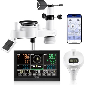 VEVOR 7-in-1 Wireless Weather Station, 7.5 in Color Display, Digital Weather Station Indoor Outdoor, for Temperature Humidity Wind Speed/Direction Rain UV, with Forecast Data, Alarm, Alerts-NO WiFi(7in1 WiFi with Pool Thermometer)