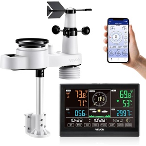 VEVOR 7-in-1 Wireless Weather Station, 7.5 in Color Display, Digital Weather Station Indoor Outdoor, for Temperature Humidity Wind Speed/Direction Rain UV, with Forecast Data, Alarm, Alerts-NO WiFi(5-in-1 Wi-Fi with APP)
