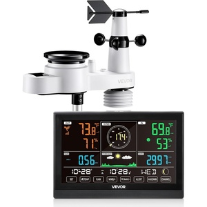 VEVOR 7-in-1 Wireless Weather Station, 7.5-Inch VA Display, Solar Powered Outdoor Sensor, Rain Gauge, Indoor Outdoor for Weather Forecast, Temperature, Humidity, Wind Speed and Direction (No WiFi)(5-in-1 Wireless Weather Station)