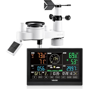 VEVOR 7-in-1 Wireless Weather Station, 7.5-Inch VA Display, Solar Powered Outdoor Sensor, Rain Gauge, Indoor Outdoor for Weather Forecast, Temperature, Humidity, Wind Speed and Direction (No WiFi)(7in1 NO WiFi New Version)