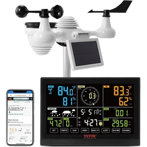 VEVOR 7-in-1 Wireless Weather Station, 7.5-Inch VA Display, Solar Powered Outdoor Sensor, Rain Gauge, Indoor Outdoor for Weather Forecast, Temperature, Humidity, Wind Speed and Direction (No WiFi)(7-in-1 WiFi Weather Station)
