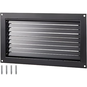 VEVOR 8″ Height x 16″ Width, Reduce Foundation Damage Risk, Black, Wall Mounted Crawl Space Flood Vent(8″x 16″)