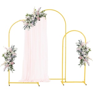 VEVOR Arch Backdrop Stand, 6.6 x 3.3 ft, Stable Structure, Easy Assembly, 1 Set Gold Metal Arch Backdrop Stand for Wedding, Birthday Party, Graduation, Holiday Celebration, and Ceremony Decoration(6 x 2.6 ft  5 x 2.2 ft  4 x 1.7 ft)