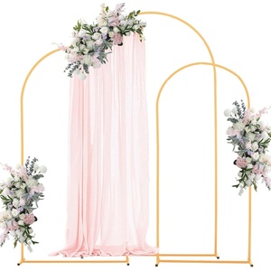 VEVOR Arch Backdrop Stand, 6.6 x 3.3 ft, Stable Structure, Easy Assembly, 1 Set Gold Metal Arch Backdrop Stand for Wedding, Birthday Party, Graduation, Holiday Celebration, and Ceremony Decoration(7.2ft 6.6ft 6ft)