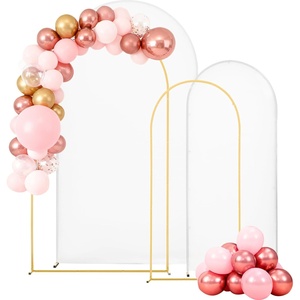 VEVOR Arch Backdrop Stand, 6.6 x 3.3 ft, Stable Structure, Easy Assembly, 1 Set Gold Metal Arch Backdrop Stand for Wedding, Birthday Party, Graduation, Holiday Celebration, and Ceremony Decoration(7.2ft，6.6ft with cover)