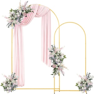 VEVOR Arch Backdrop Stand, 6.6 x 3.3 ft, Stable Structure, Easy Assembly, 1 Set Gold Metal Arch Backdrop Stand for Wedding, Birthday Party, Graduation, Holiday Celebration, and Ceremony Decoration(7.2ft 6ft  new version)