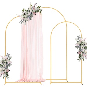 VEVOR Arch Backdrop Stand, 6.6 x 3.3 ft, Stable Structure, Easy Assembly, 1 Set Gold Metal Arch Backdrop Stand for Wedding, Birthday Party, Graduation, Holiday Celebration, and Ceremony Decoration(8ft 7.2ft 6.6ft  new version)
