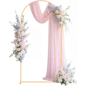 VEVOR Arch Backdrop Stand, 6.6 x 3.3 ft, Stable Structure, Easy Assembly, 1 Set Gold Metal Arch Backdrop Stand for Wedding, Birthday Party, Graduation, Holiday Celebration, and Ceremony Decoration(6.6ft)