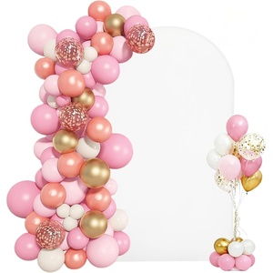 VEVOR Arch Backdrop Stand, 6.6 x 3.3 ft, Stable Structure, Easy Assembly, 1 Set Gold Metal Arch Backdrop Stand for Wedding, Birthday Party, Graduation, Holiday Celebration, and Ceremony Decoration(7.2ft with cover)