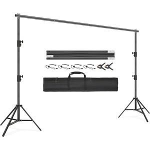 VEVOR Backdrop Banner Stand 8 x 8 Ft Adjustable Height Background Stand Backdrop with 1 Carrying Bag, Backdrop Stand for Parties Wedding Photo Booth Trade Show(10 x 12 Ft)