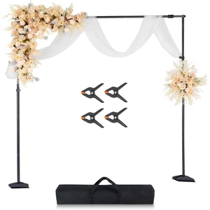 VEVOR Backdrop Stand, 5 x 6.5 ft Adjustable Photo Backdrop Stand Kit, Portable Background Backdrop Stand with 3 Crossbars, Heavy Duty Projector Screen Stand, for Wedding, Photo Video Studio & Party(8.5 x 10 Ft)