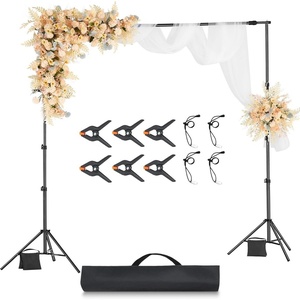 VEVOR Backdrop Stand, 6.5 x 10 ft Adjustable Photo Backdrop Stand Kit, Portable Background Backdrop Stand with 5 Crossbars, Heavy Duty Projector Screen Stand, for Wedding, Photo Video Studio & Party(8.5 x 10 Ft)