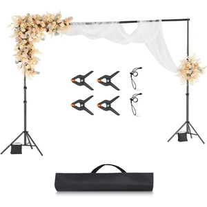 VEVOR Backdrop Stand, 6.5 x 10 ft Adjustable Photo Backdrop Stand Kit, Portable Background Backdrop Stand with 5 Crossbars, Heavy Duty Projector Screen Stand, for Wedding, Photo Video Studio & Party(10 x 10 Ft)