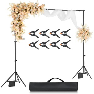 VEVOR Backdrop Stand, 6.5 x 10 ft Adjustable Photo Backdrop Stand Kit, Portable Background Backdrop Stand with 5 Crossbars, Heavy Duty Projector Screen Stand, for Wedding, Photo Video Studio & Party(7 x 10 Ft)