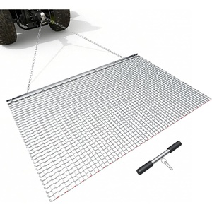 VEVOR Baseball Field Drag Mat, Field Drag, Yard Drag for ATVs UTVs Tractors, Durable Galvanized Steel Mesh Drag Mat with Towing Chain, for Gravel Driveway Ruts Farm Field Leveling(60.04 x 35.98 x 0.39 inch)