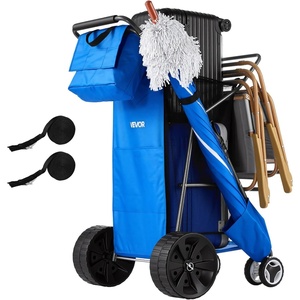 VEVOR Beach Dolly with Big Wheels for Sand, 15.4″ x 15.7″ Cargo Deck, w/ 10″ PE Solid Wheels, 69LBS Loading Capacity Folding Sand Cart, Heavy Duty Cart for Picnic, Camping, Fishing, Beach, Gardening(w/ Insulated Cooler Bag)