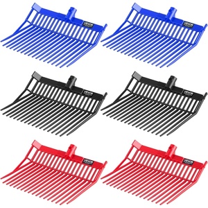 VEVOR Broad Fork, 5-Tine Pitchfork with Dual Fiberglass Handles, Heavy Duty Garden Fork, Ergonomic U-Shaped Design Broadfork Hand Tiller, Gardening Tool for Composting Transplanting Aeration(18 Angled Tines)