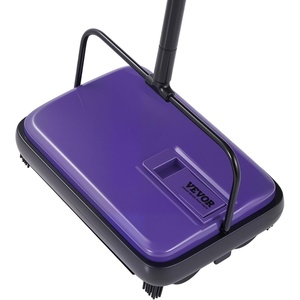 VEVOR Carpet Sweeper Manual, Floor Sweeper with 300 ml Dustbin Capacity Easy to Empty, 6.7 inch Cleaning Width for Home Office Carpets Pet Hair Dust, Purple(Purple)