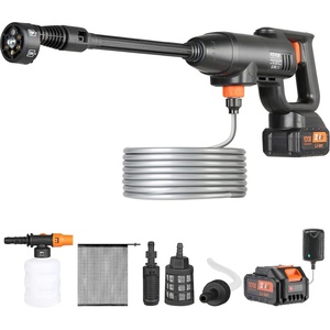 VEVOR Cordless Pressure Washer, 652PSI 1.0GPM BRUSHLESS Motor Rechargeable 4.0Ah Battery Powered, Handheld High-Pressure Car Washer Gun with Charger, 6-in-1 Nozzle for Home/Floor Cleaning & Watering(580 PSI)