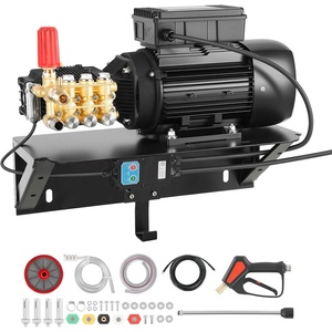 VEVOR Electric Pressure Washer Pump Kit, 1220 PSI, 2.2 GPM, Triplex Power Washer Pump with 2 HP Motor 120 V, Includes Wall Mount Bracket, Spray Gun, Wand, Hose, 5 Nozzles, for Washing Cars, Gardens