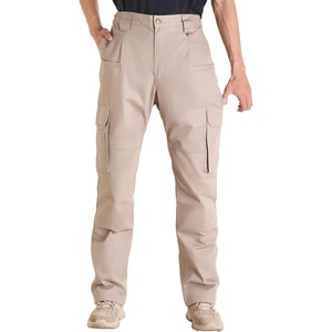 VEVOR FR Pants for Men, 9 oz 100% Cotton, Flame-Resistant Cargo Pants with Multi-Pockets and Elastic Waist, Reinforced Tear-Proof Stitching, Ideal for Welding Work and Casual Wear, XXL Size, Khaki