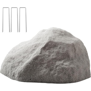 VEVOR Faux Rock Cover, Outdoor Fake Rock Well Pump Cover, Realistic Natural Texture, Lightweight & Weather-Resistant Polyresin Artificial Boulder for Landscaping Garden Yard Décor, Grey, Medium Size(Irregular oval/Medium/dark grey)