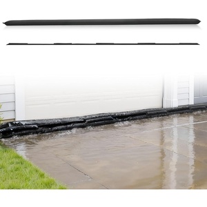 VEVOR Flood Barrier, 10 Pack, 5 x 0.7 ft Flood Bags with Bucket, Water Absorbent Barrier Activated by Water, Sandless Sandbags Blockage, Flooding Prevention Bags for Basement, Garage, Doorway(17 x 0.7 ft)