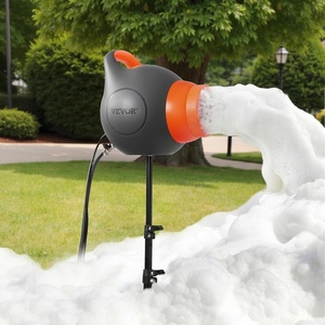VEVOR Foam Machine, Auto Oscillation Foam Cannon Party Machine, Bubble Cannon with Fan, 3-Color LED Lights & Triangular Structure, Dense Foams Maker for Gatherings, Backyard, Celebrations & Party(21.26″ x 21.26″ x (33.86″-53.94″))