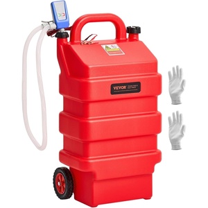 VEVOR Fuel Caddy, 15 Gallon, Fuel Tank Container with Gravity & Hand Pump Modes, Portable Fuel Tank with Wheels, 10 ft Delivery Hose & Manual Pump, Gas Caddy for Motorboats, ATVs, Gasoline & Diesel(16 Gallon Electric)