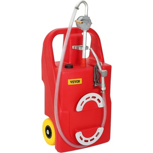 VEVOR Fuel Caddy, 32 Gallon, Portable Fuel Tank with 12V DC 15 GPM Electric Fuel Transfer Pump, 13 ft Delivery Hose & Aluminum Alloy Manual Nozzle, Gas Caddy for Motorboats, ATVs, Diesel & Gasoline(25 Gallon)