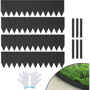 VEVOR Galvanized Steel Landscape Edging, 6-Pack 40 x 6 Inch Metal Edging for Landscaping with 6 Mounting Clips, Bendable Metal Garden Edge Border for Flower Bed, Yard Pathway, Black(40″ L x 12″ H 4 Pack)