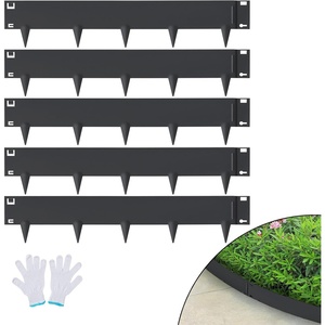 VEVOR Galvanized Steel Landscape Edging, 6-Pack 40 x 8.15 Inch Metal Edging for Landscaping with Gloves, Easy-to-Install, Heavy Duty Metal Garden Edge Border for Flower Bed, Yard Pathway(39″ L x 5″ H)