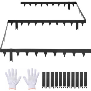 VEVOR Galvanized Steel Landscape Edging, 6-Pack 40 x 8.15 Inch Metal Edging for Landscaping with Gloves, Easy-to-Install, Heavy Duty Metal Garden Edge Border for Flower Bed, Yard Pathway(40″ L x 4.5″ H (2+2.5in))