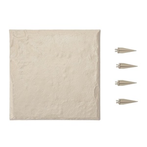 VEVOR Garden Stepping Stones, 4Pcs 15.5 x 15.5 in, Decorative Stepping Stones with Stakes, Weather-Resistant Plastic Pathway Pavers, Smooth Surface, Outdoor Walkway for Lawn Patio Landscape, Beige(Beige)