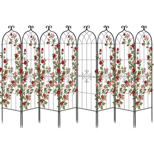 VEVOR Garden Trellis, 71 x 20 inch Rose Trellis, 8 Packs Garden Flower Rose Trellises with Powder-Coated Finish & Convenient Locking Design, Plant Support Trellises for Flowers, Vegetables, Roses(8 Packs-Style2)