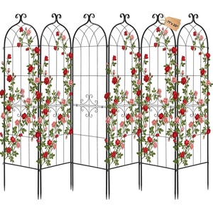 VEVOR Garden Trellis, 71 x 20 inch Rose Trellis, 8 Packs Garden Flower Rose Trellises with Powder-Coated Finish & Convenient Locking Design, Plant Support Trellises for Flowers, Vegetables, Roses(6 Packs-Style2)