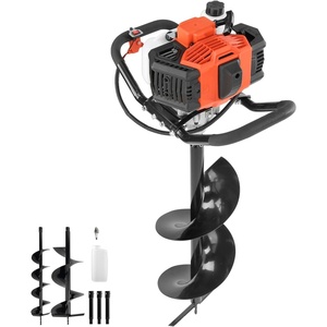 VEVOR Gas Powered Post Hole Digger, 52cc Post Hole Auger with 6″ & 10″ Bits, 3 Extension Rods, 1450W Heavy-Duty Earth Auger for Fence Posts, Deck/Pergola Posts, Plant/Tree Planting, EPA Listed | 1450W Heavy-Duty Earth Auger with 3 Extension Rods, for Fence Posts, Deck/Pergola Posts, Plant/Tree Planting, EPA Listed