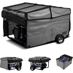 VEVOR Generator Running Cover, 34 x 26 x 21 Inch Waterproof Universal for Most Generators 3500-12000 Watt, Generator Tent while running with Heavy Duty Thicken 420D Oxford Fabric, Grey(Grey)