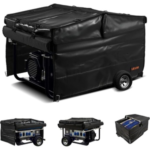VEVOR Generator Running Cover, 34 x 26 x 21 Inch Waterproof Universal for Most Generators 3500-12000 Watt, Generator Tent while running with Heavy Duty Thicken 420D Oxford Fabric, Grey(Black)
