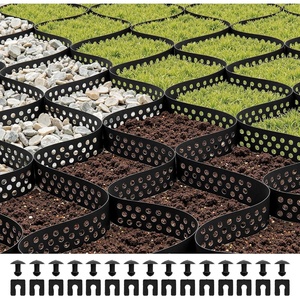 VEVOR Gravel Grid, 3 Inch Depth, 17.06 x 8.86 FT / 5200 x 2700 mm, 1880 LBS Per Sq ft Grass Ground Retainer, Permeable Geo Grids Driveway Stabilization, for Garden, Patio, Walkway, RV Parking Slopes(32.81 x 9.84 FT)