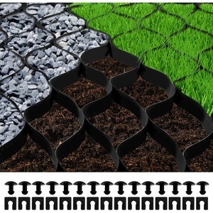 VEVOR Ground Grid 25 ft x 9.5 ft, 1885 lbs per Sq Ft Load Geo Grid, 3″ Depth Permeable Stabilization System for DIY Patio, Walkway, Shed Base, Light Vehicle Driveway, Parking Lot, Grass, and Gravel(27ft x 4ft)