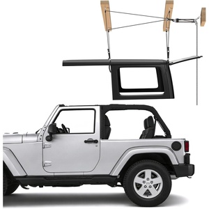 VEVOR Hard Top Remover Lift, 220 lbs, Jeep Hardtop Removal and Storage System, Quick & Easy One-Person Operation, Adjustable Height, for Jeep Wrangler YJ, TJ, JK, JL, 4XE, Ford Bronco 4 Door & 6 Gen+(Ceiling Mounted)