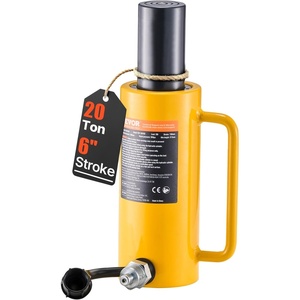 VEVOR Hydraulic Cylinder Jack, 20 Ton Solid Ram Hydraulic Cylinder, 6 Inch Stroke Single Acting Hydraulic Cylinder, with Quick Connector Portable Hydraulic Solid Jack Hydraulic Lifting Cylinders