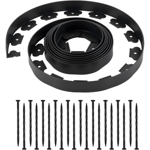 VEVOR Landscape Edging, 100 ft x 1.5 in Plastic Garden Border Edging with 120 Spikes, No Dig, Flexible Lawn Edgings Roll, UV-Resistant Mini Fence Borders Pathway Edgings for Flower Beds Yard Paver(20ft*2in（L-shaped）)