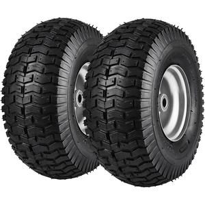 VEVOR Lawn Mower Tires with Rim, 20×8-8″ Tubeless Tractor Tires, 2-Pack Tire and Wheel Assembly, S-Turf Pneumatic Tires with 3.5″ Offset Hub and 3/4″ Bushing Size, for Riding Mowers Lawn Tractors(Tube with Rim Centered Hub)