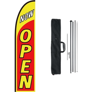 VEVOR Open Feather Flags Kit, 16.3ft Business Banner Flags (Now Open, Look, Welcome) for Grand Openings(Open Theme)