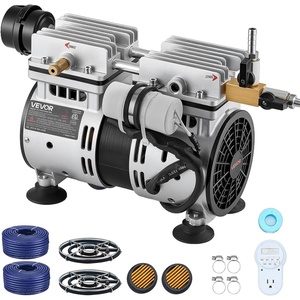 VEVOR Pond Aerator, 550W Power, 5.2CFM for Up to 3 Acre 50′ Lake, Pond Aeration Kit Includes 3/4 HP Compressor & Timer & Valves, Air Compressor for Deep Water Oxygen Circulation, for Pond, Lake(5.2CFM+2 Nano diffusers)